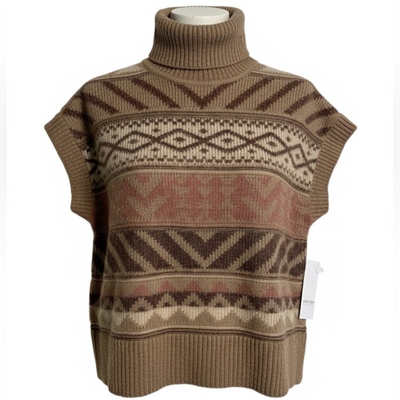 Design History Brown Tribal Print Sweater Vest Medium - Picture 1 of 12